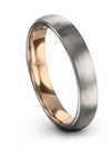 Solid Grey Wedding Bands Brushed Tungsten Rings Couples Engagement Lady Band - Charming Jewelers