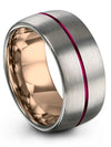 Solid Grey Wedding Rings Womans Engravable Tungsten Bands for Womans 10mm 45th - Charming Jewelers