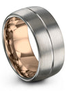 Set of Wedding Rings Grey Plated Tungsten Bands for Female Men Grey and Grey - Charming Jewelers