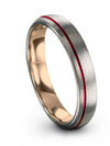 Grey Bands Anniversary Ring for Female Tungsten Couples Bands Couple Matching - Charming Jewelers