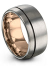 Guys Grey Ring Anniversary Band Woman Grey Tungsten Carbide Wedding Rings 10mm - Charming Jewelers