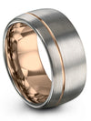 Simple Wedding Jewelry Male Wedding Rings Grey and Tungsten Grey Band Grey 18K - Charming Jewelers