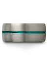 Set of Wedding Rings Grey Plated Tungsten Bands for Female Men Grey and Teal - Charming Jewelers