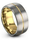 Wedding Engagement Men Band Set Tungsten Band for Woman 10mm Grey Engraved - Charming Jewelers
