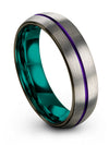 Grey Purple Promise Band Woman Tungsten Rings Brushed Cute Bands for Woman&#39;s - Charming Jewelers
