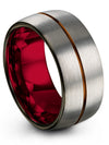 Wedding Ring Bands Man Wedding Bands Tungsten Grey 10mm Minimalist Rings - Charming Jewelers