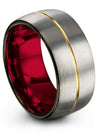 Guys Plain Wedding Ring Tungsten Bands Custom Promise Rings Promise Grey Bands - Charming Jewelers