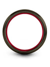 Grey Red Line Wedding Band Tungsten Band Sets Cashier Set 30th Year Marriage - Charming Jewelers