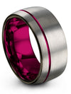 10mm Gunmetal Line Wedding Ring for Mens Tungsten Wedding Ring for Men&#39;s 10mm - Charming Jewelers