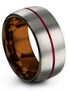Grey Plated Ring Set Tungsten Carbide 10mm Ring for Ladies Matching Grey Ring - Charming Jewelers