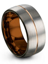 10mm Promise Band for Woman Tungsten Couples Band Sets Custom Guys Grey Ring - Charming Jewelers