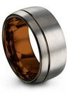 Personalized Wedding Ring for Couples Tungsten Carbide Band for Guy Grey Bands - Charming Jewelers