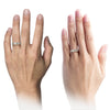 Grey 18K Rose Gold Wedding Rings Set for Guys Tungsten Carbide Men Wedding - Charming Jewelers