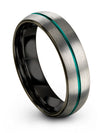Fathers Day for Grandfather 6mm Tungsten Carbide Wedding Rings Plain Grey Bands - Charming Jewelers