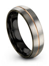 Grey 18K Rose Gold Bands Wedding Sets Grey Tungsten Ring for Woman&#39;s 18K Rose - Charming Jewelers