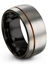 Grey and Copper Anniversary Band Lady Man Grey Copper Tungsten Wedding Band - Charming Jewelers