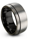 Lady Anniversary Ring Grey Groove Woman&#39;s Tungsten Carbide Wedding Rings Unique - Charming Jewelers