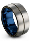 Grey Gunmetal Promise Rings Tungsten Male Bands Grey