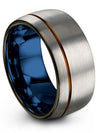 Grey Fiance and Her Wedding Bands Sets Tungsten Carbide Dome Band for Mens - Charming Jewelers