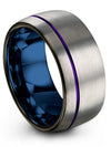 Ladies Wedding Grey Tungsten Band Men Wife Rings Fiance and Boyfriend Couples - Charming Jewelers