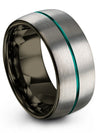 Woman Grey Metal Wedding Rings Engraved Bands Tungsten Husband and Fiance Bands - Charming Jewelers