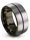 Men Promise Rings Purple and Grey Tungsten Bands Grey 10mm Bands for Ladies - Charming Jewelers