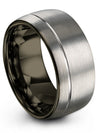 Ring Anniversary Ring Womans Grey Tungsten Carbide 10mm Engraved Couple Band - Charming Jewelers