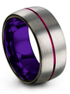 Ladies Unique Promise Band Tungsten Matching Rings 10mm 30th Grey Ring Bands - Charming Jewelers