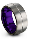 Mens Grey Tungsten Anniversary Ring Grey Tungsten Engagement Female Ring - Charming Jewelers