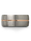 Grey and 18K Rose Gold Wedding Rings for Lady Man Grey Tungsten 10mm Ring - Charming Jewelers