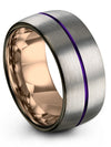 Grey Anniversary Band Tungsten Engagement Ring for Guy Tungsten 10mm 30th - - Charming Jewelers
