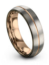Wedding Band Sets for Girlfriend Guy Wedding Band Tungsten Grey 18K Rose Gold - Charming Jewelers
