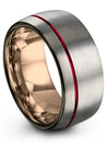 Wedding Grey Ring Tungsten Bands Male Brushed Grey Plated
