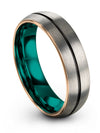 Wedding Bands Men Engraved Tungsten Ring for Lady Grey Couples Ring for Him - Charming Jewelers