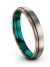 4mm Copper Line Wedding Ring Tungsten Wedding Bands