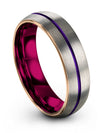 Matte Grey Purple Male Wedding Rings Male Wedding Ring Grey