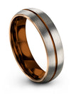 Man Striped Wedding Band Grey Tungsten Band for Couples Grey Midi Rings - Charming Jewelers