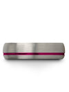 Grey Fucshia Wedding Band for Men&#39;s Grey Tungsten 6mm Grey Promise Rings - Charming Jewelers