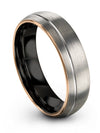 Grey Ring Wedding Band Tungsten Band for Guys Engraved Cute Promise Ring - Charming Jewelers