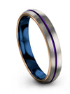 Small Wedding Bands for Womans Engagement Bands Tungsten Grey Bands Men Rings - Charming Jewelers