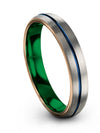 Wedding Anniversary Special Tungsten Bands Half Grey Half Blue Ring Woman Gifts - Charming Jewelers