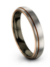 Grey Jewelry Wedding Grey and Copper Tungsten Rings Set of Grey Band Best Gift - Charming Jewelers