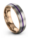Amazing Womans Anniversary Band Tungsten Bands for Womans 6mm Grey and Purple - Charming Jewelers
