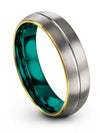 Female Grey Plain Wedding Ring Tungsten Rings for Guy Engravable Guys Custom - Charming Jewelers