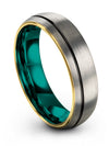 Man Grey Ring Wedding Ring Tungsten Bands for Scratch Resistant Simple Band Set - Charming Jewelers