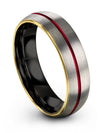 6mm Grey Promise Rings Men Tungsten Carbide Wedding Band Sets Fiance and Her - Charming Jewelers