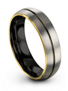 Female 6mm Gunmetal Line Wedding Rings Brushed Grey Tungsten Men Wedding Rings - Charming Jewelers