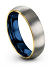Solid Grey Wedding Bands Men&#39;s Matching Wedding Band for Couples Tungsten - Charming Jewelers