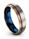 Couple Wedding Band for Him and Him 6mm Tungsten Grey Band Grey Plain Rings - Charming Jewelers