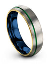 Matching Grey Green Wedding Ring Tungsten Rings for Men&#39;s Grey Green Male Right - Charming Jewelers